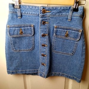 American Eagle Button Front Denim Mini Skirt Size 2 Y2K Vintage Jean